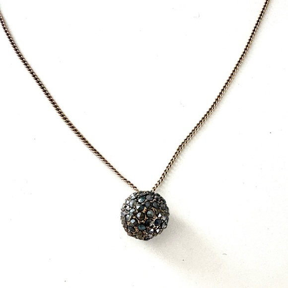 Kenneth Cole Gold Necklace with Dark Grey Beaded Pendant - Picture 2 of 4